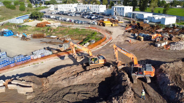 Vue drone de grand chantier